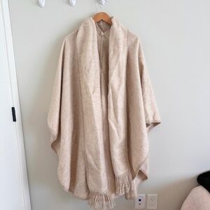 Luxury Alpaca Camargo Wool Cape / Poncho with Attached Scarf - One Size